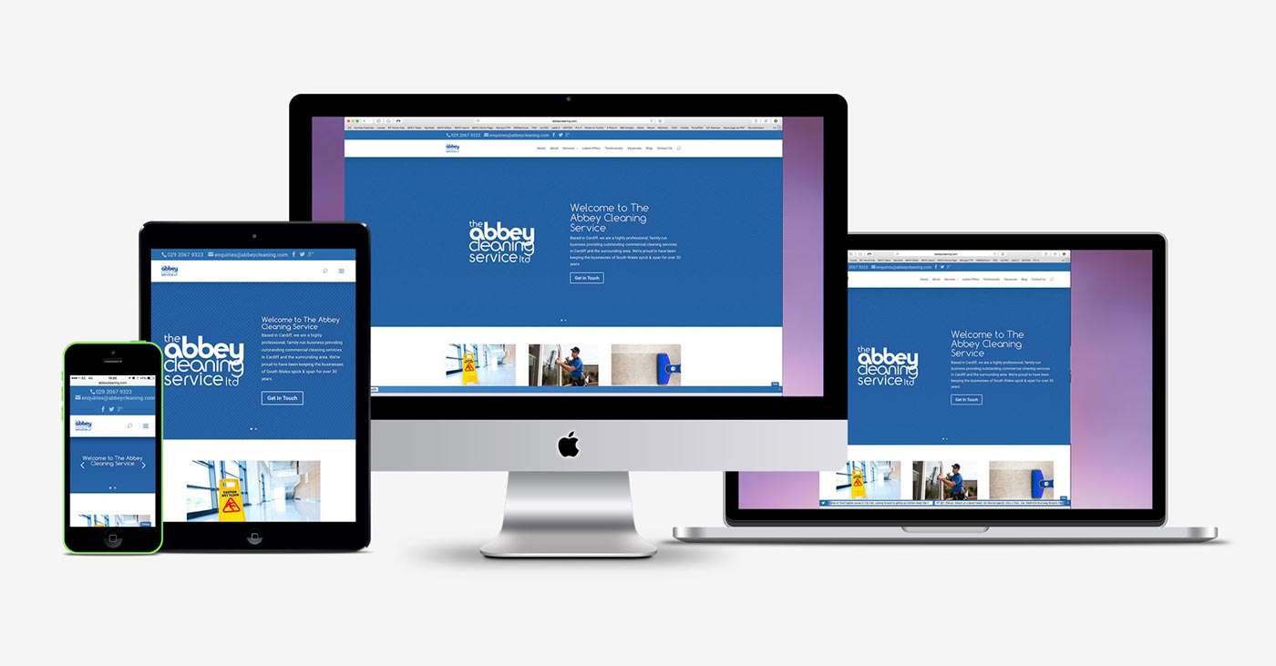 The Abbey Cleaning Service Responsive Website Mockup