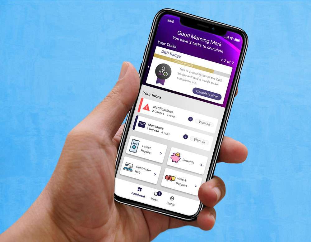 Indigo_Dashboard_MockupBGWeb Contractor Onboarding App Dashboard UI design