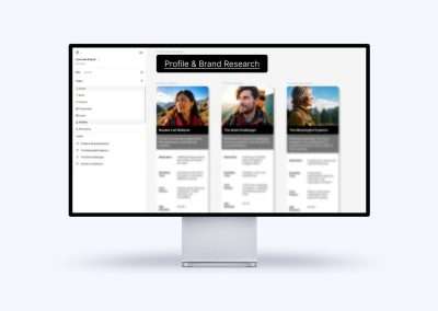 A screenshot from Figma showing EverTrek user personas. These were created by Yellow Cat Design as part of the UX research for the web redesign project.