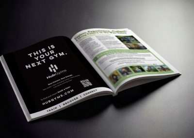 Advert for Hub Gyms in magazine