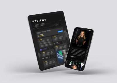 Pages from the Hub Gym website shown on a tablet and mobile device. Responsive website design and branding by Yellow Cat Design.